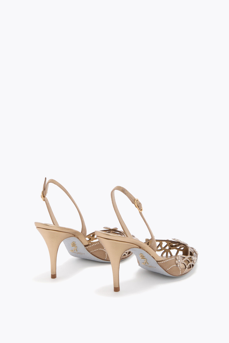 RENE CAOVILLA EDEN GOLD SLINGBACK 80 outlook