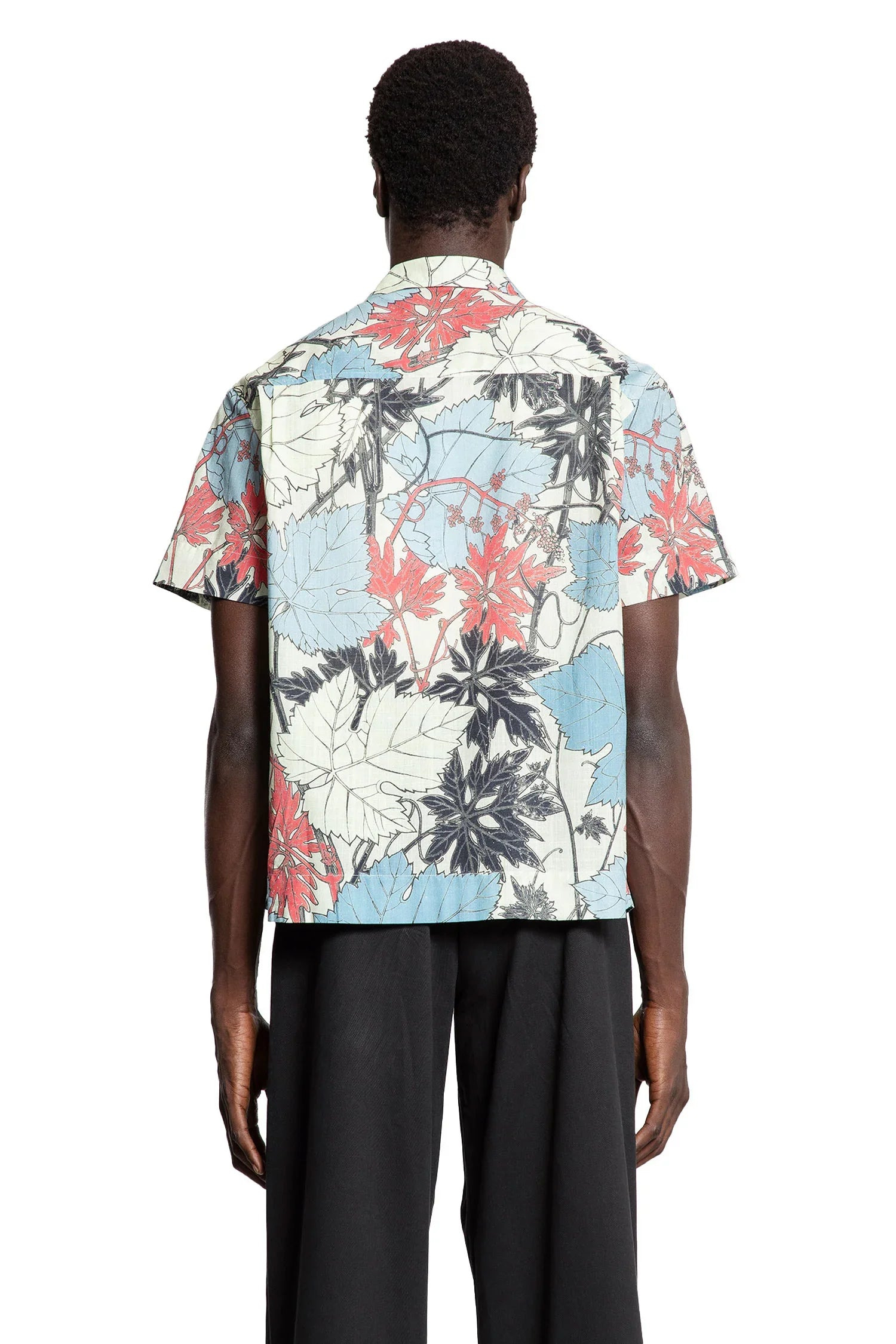 Leaf Print Cotton Poplin Shirt - 3