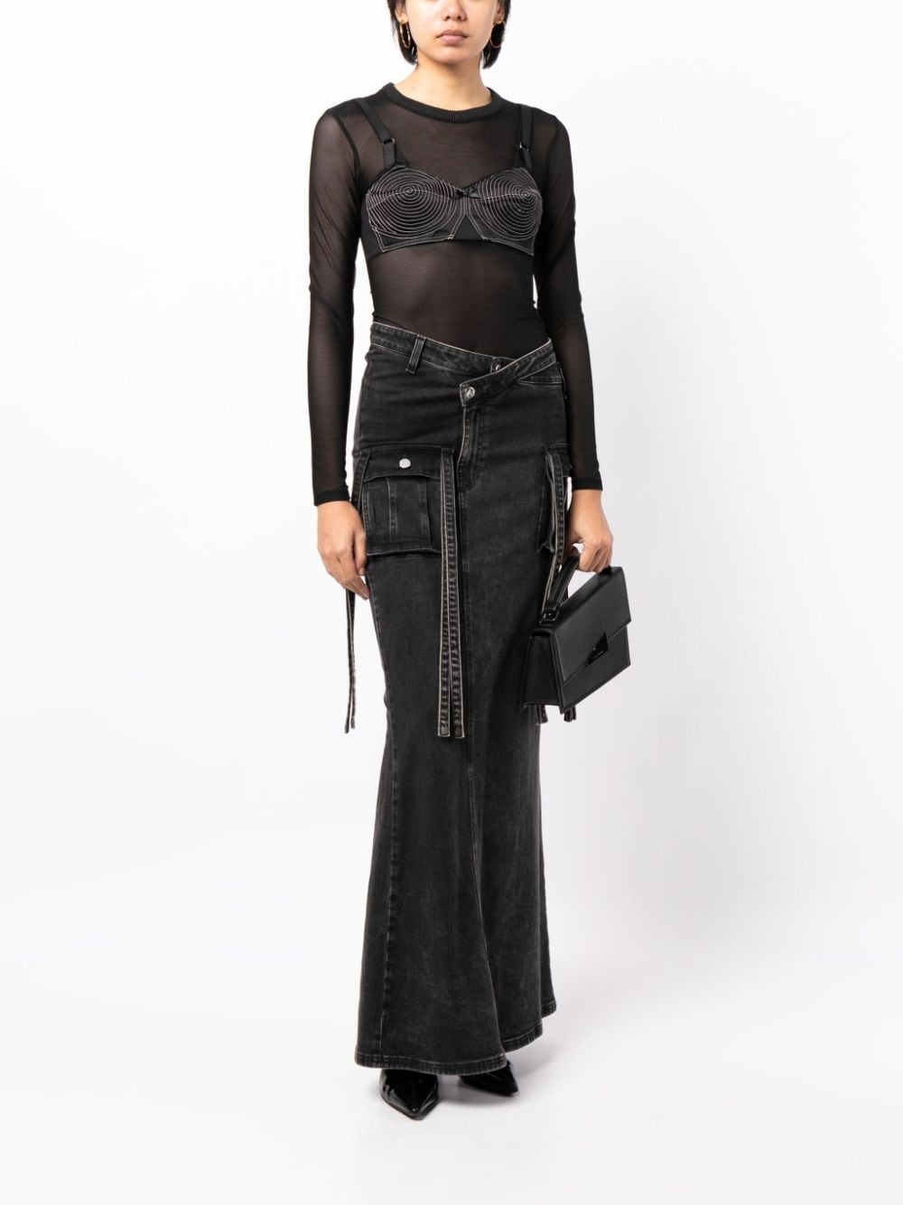 mesh long-sleeved top - 2
