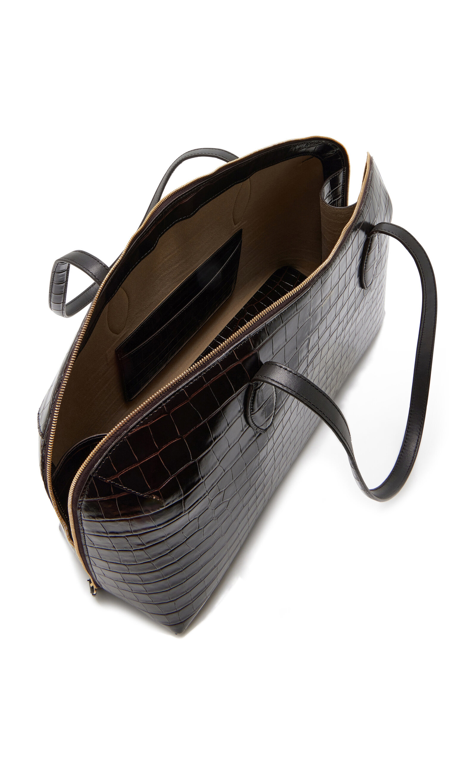 Day Croc-Embossed Leather Tote Bag brown - 5