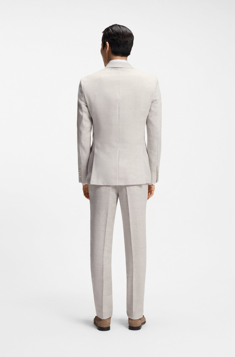 BOSS TWO-PIECE SLIM-FIT SUIT IN STRIPED LINEN AND WOOL outlook