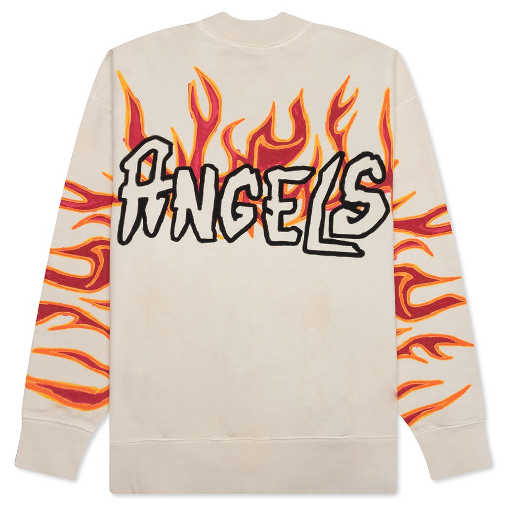 PALM ANGELS GD PALM GRAFFITI FLAMES CREW - OFF-WHITE/BLACK - 2