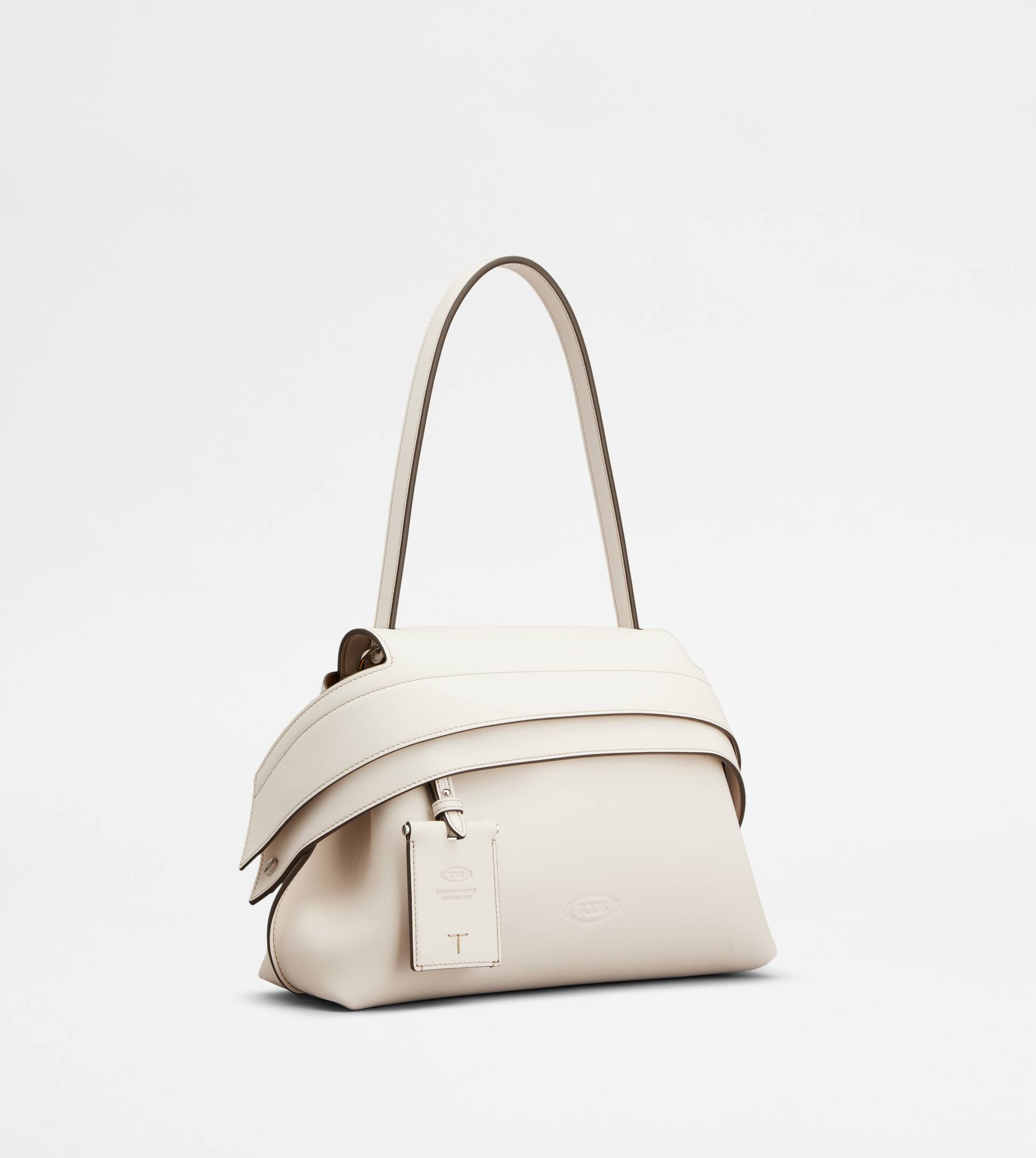 TOD'S WAVE BAG IN LEATHER SMALL - WHITE - 3