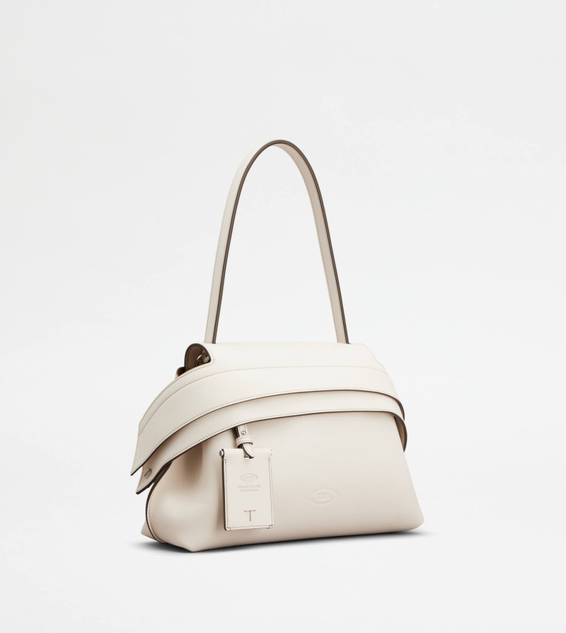 TOD'S WAVE BAG IN LEATHER SMALL - WHITE 3