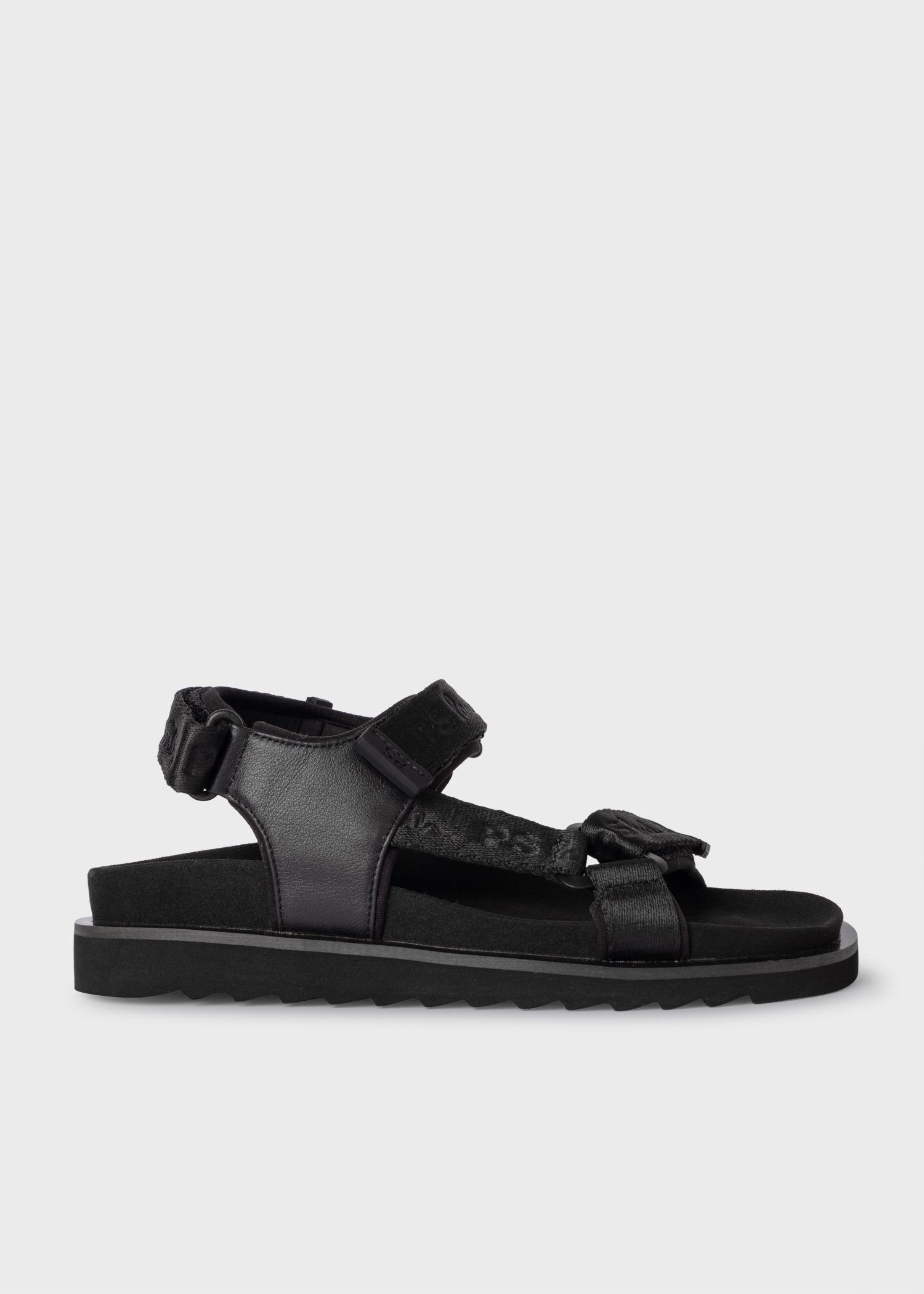 Black 'Dorado' Tape Sandals - 1
