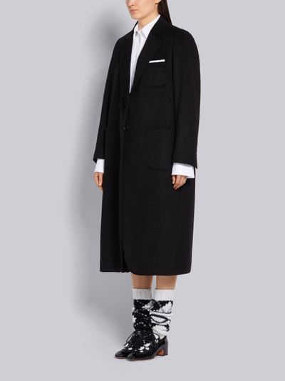 Thom Browne Black Cashmere Zibeline Elongated Sack Overcoat outlook