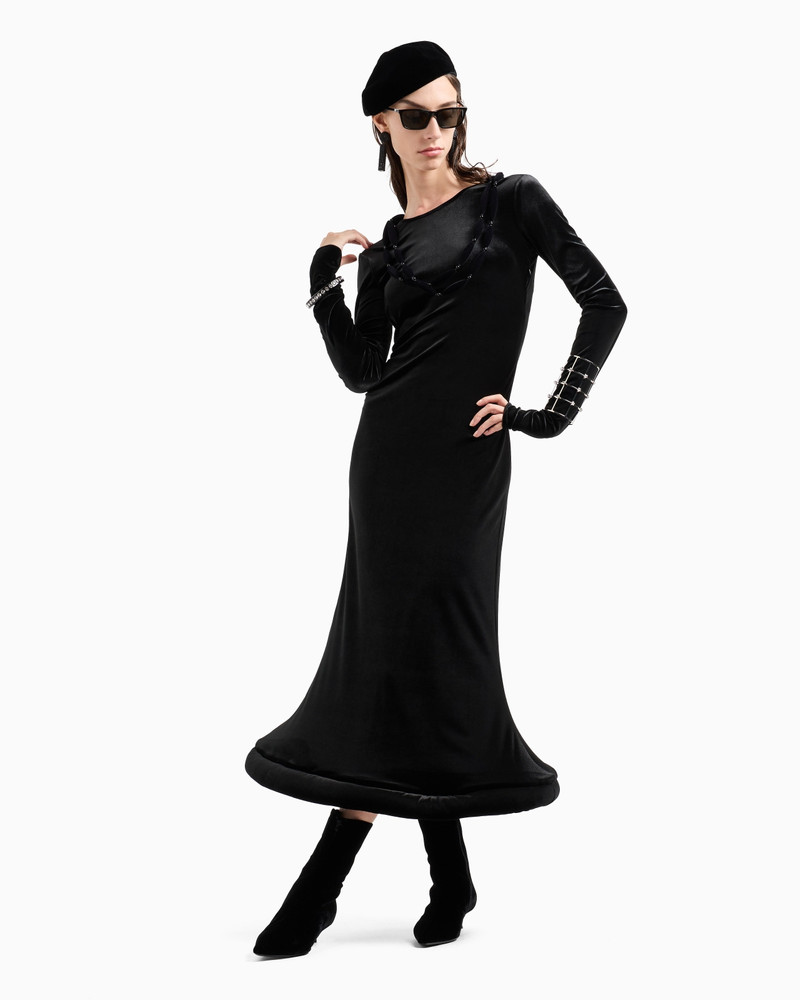 EMPORIO ARMANI Long dress with domed, padded hem outlook