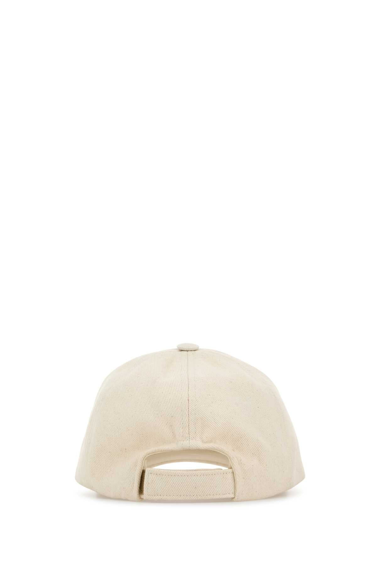 Isabel Marant Women Melange Ivory Cotton Tyron Baseball Cap - 3