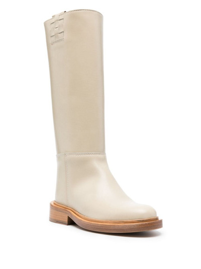 HEREU knee-high polished leather boots outlook