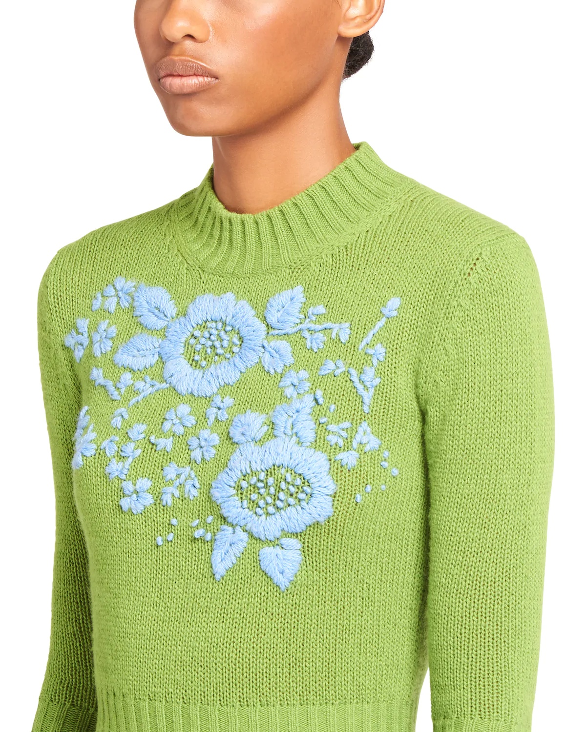 Embroidered wool and cashmere mock turtleneck sweater - 5