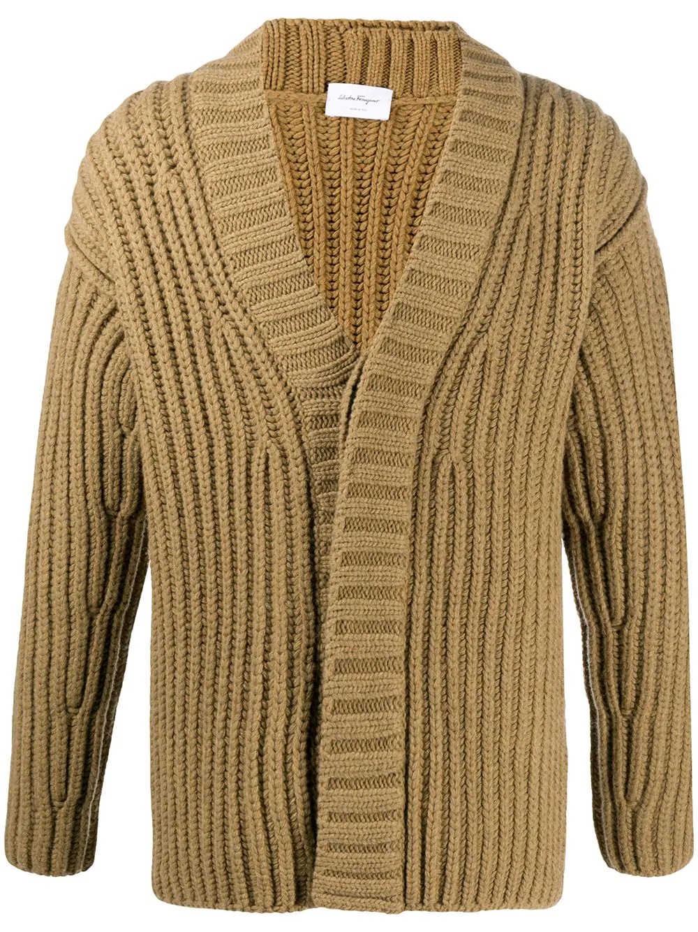 ribbed knit cardigan - 1