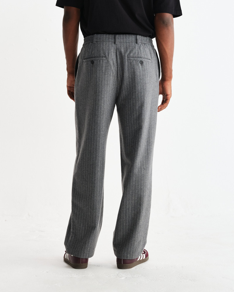 Malham - Charcoal Grey Pinstripe Wool Trousers 5