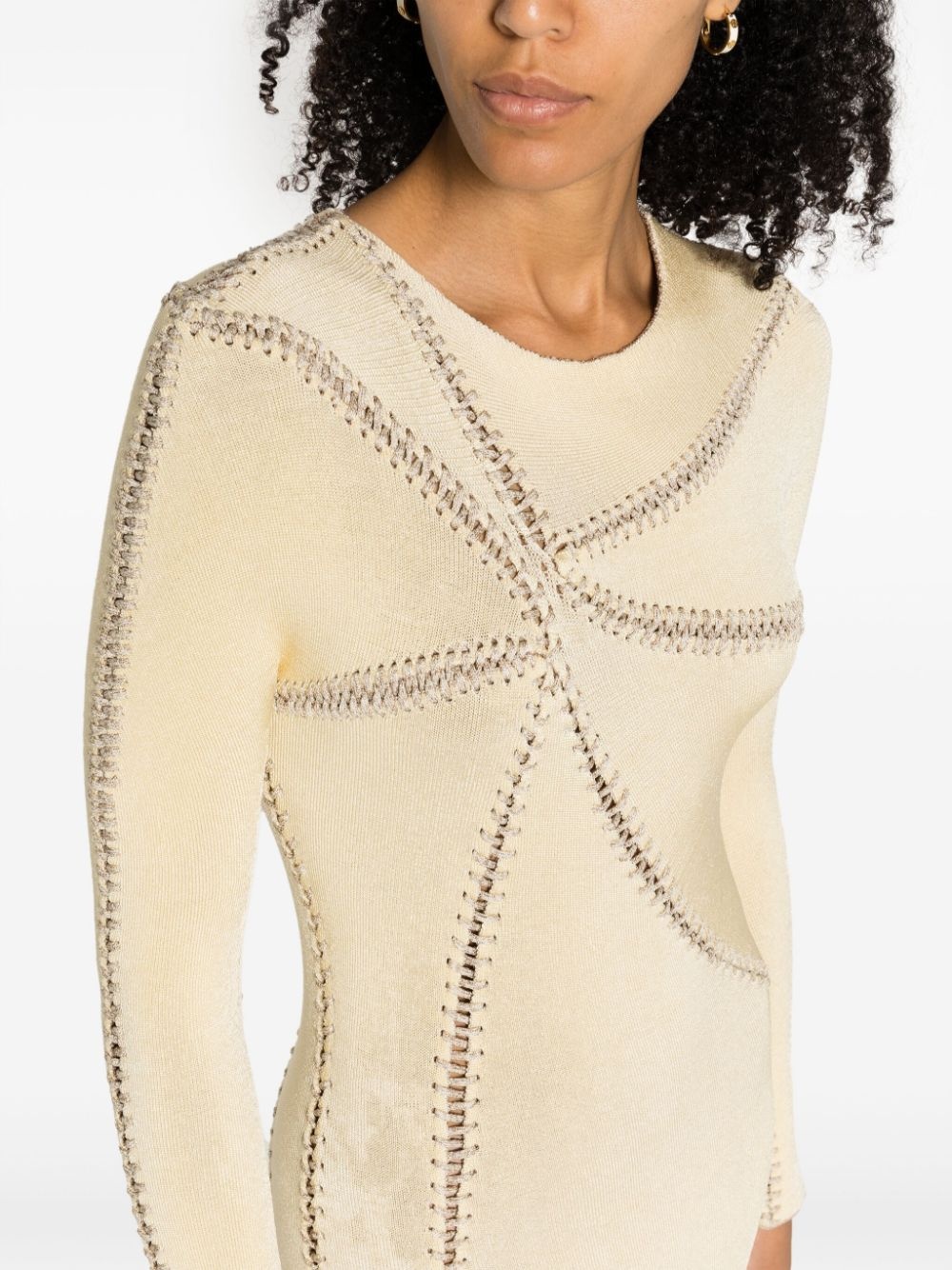 Starfish whipstitch-detail midi dress - 5