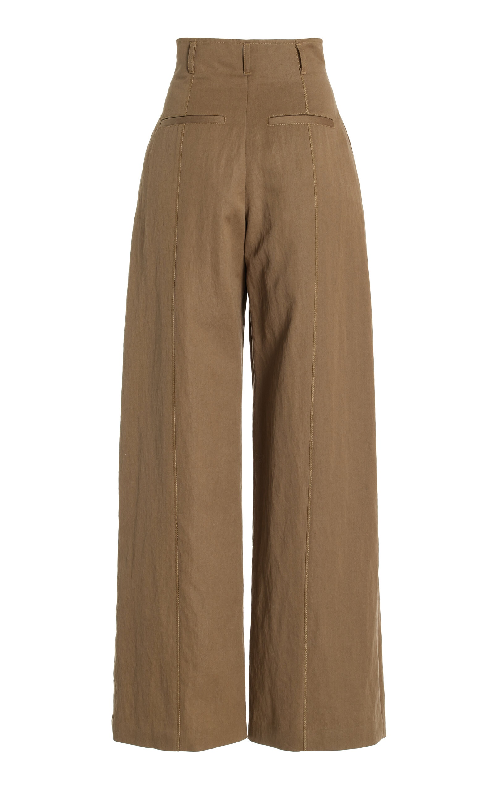 Delvine High-Rise Tencel Wide-Leg Pants khaki - 2