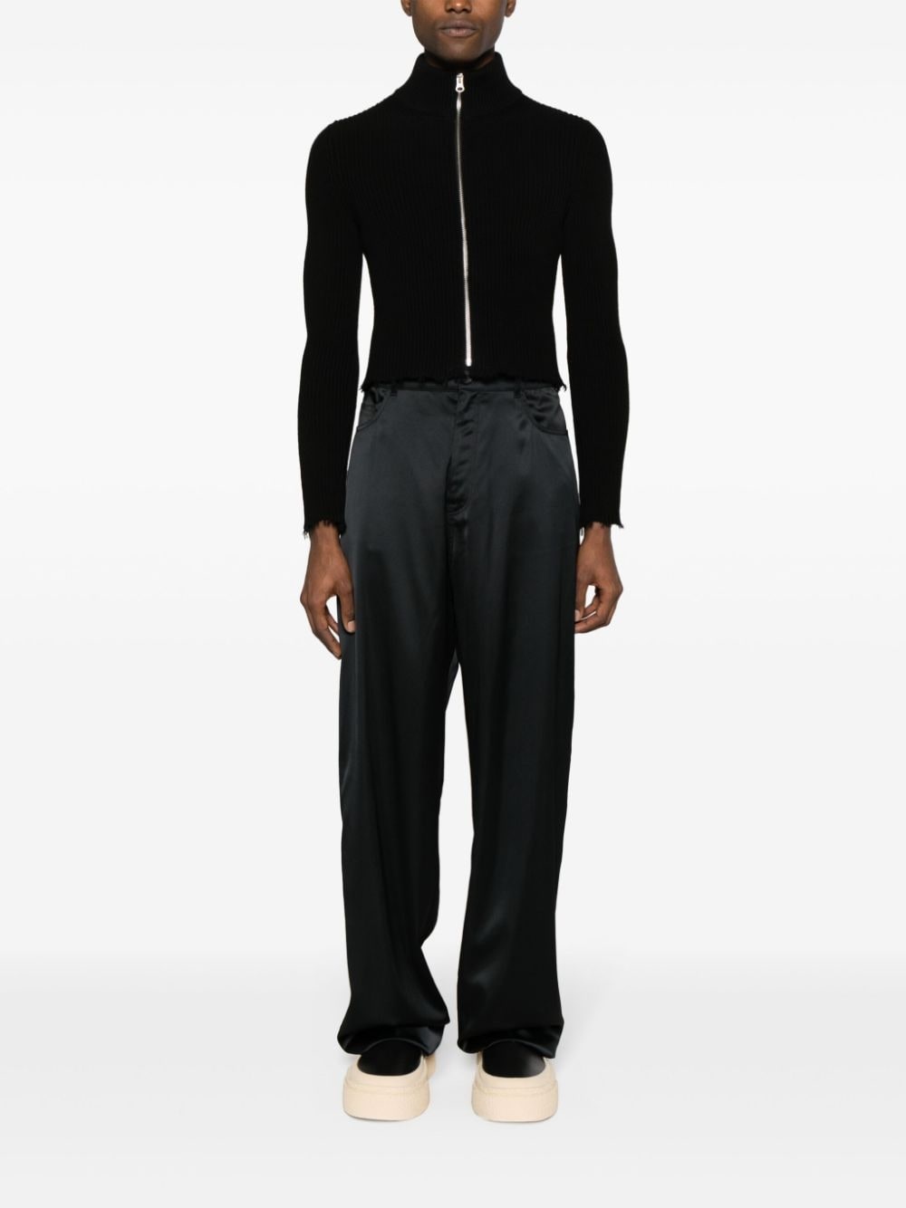 ribbed cotton cardigan - 3