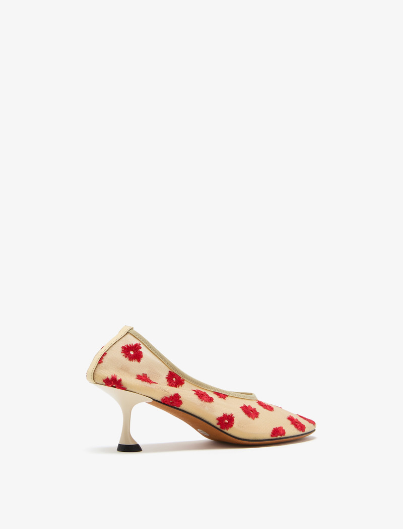 Proenza Schouler Tee Embroidered Pumps in Stretch Mesh outlook