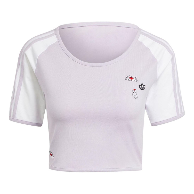 (WMNS) adidas Originals x Mickey Mouse 3-Stripes Icon For Her Baby T-Shirt 'Purple' IY2269 - 1