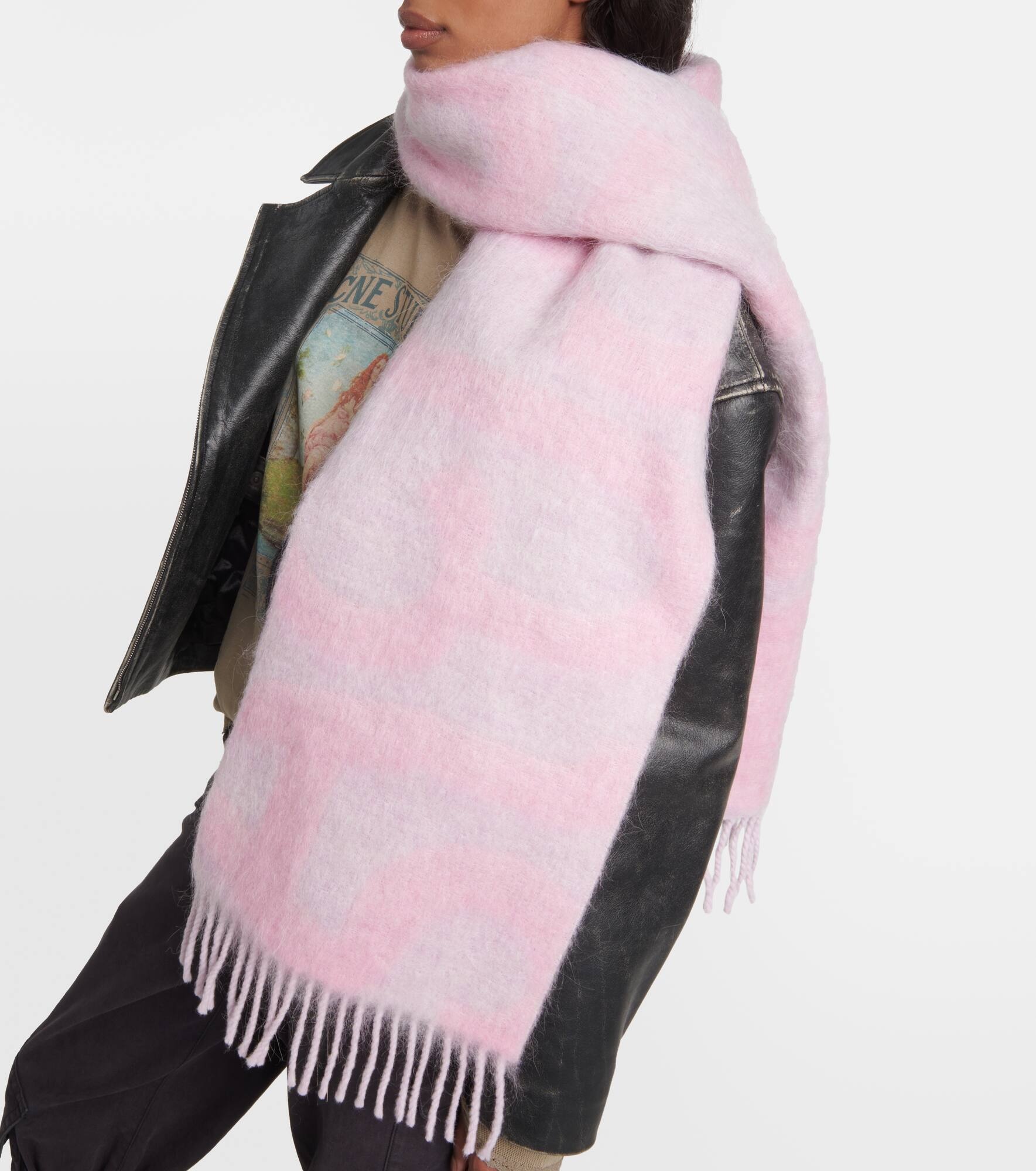 Logo wool-blend scarf - 2