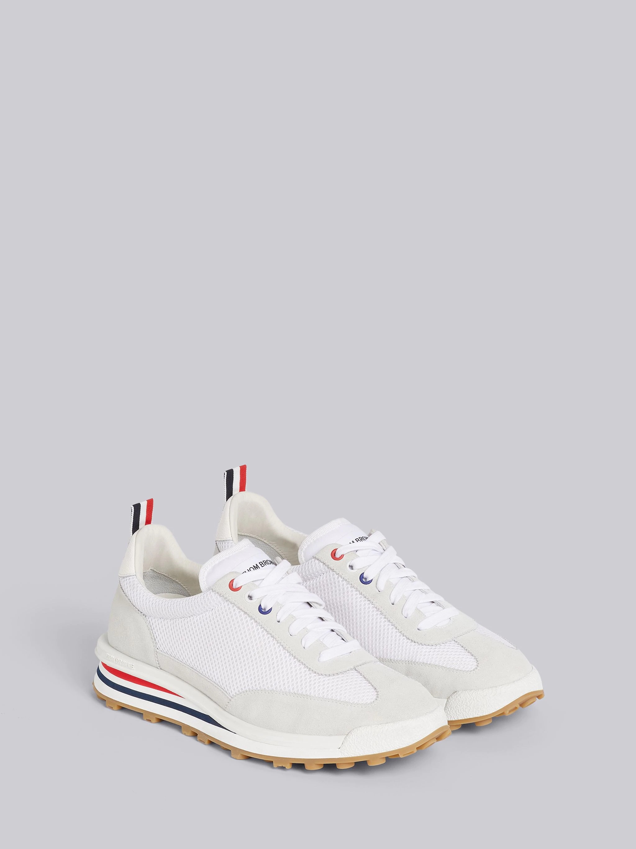 White Fine Kid Suede Tech Runner - 2