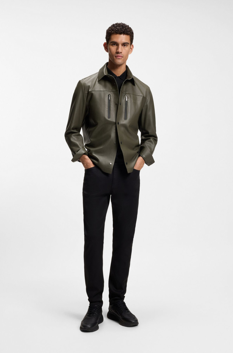 BOSS PORSCHE X BOSS REGULAR-FIT SHIRT IN NAPA LEATHER outlook