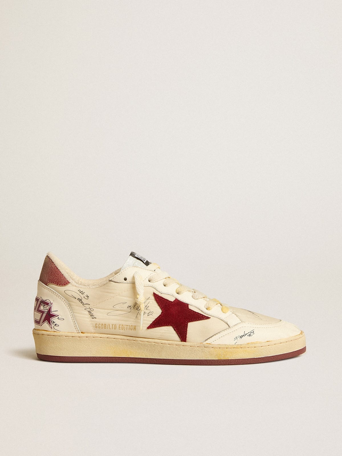 Ball Star LTD in nylon with pomegranate suede star and leather heel tab - 1