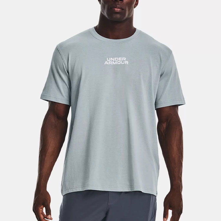Under Armour Outline Heavyweight T-shirt 'Grey Blue' 1379109-465 - 3