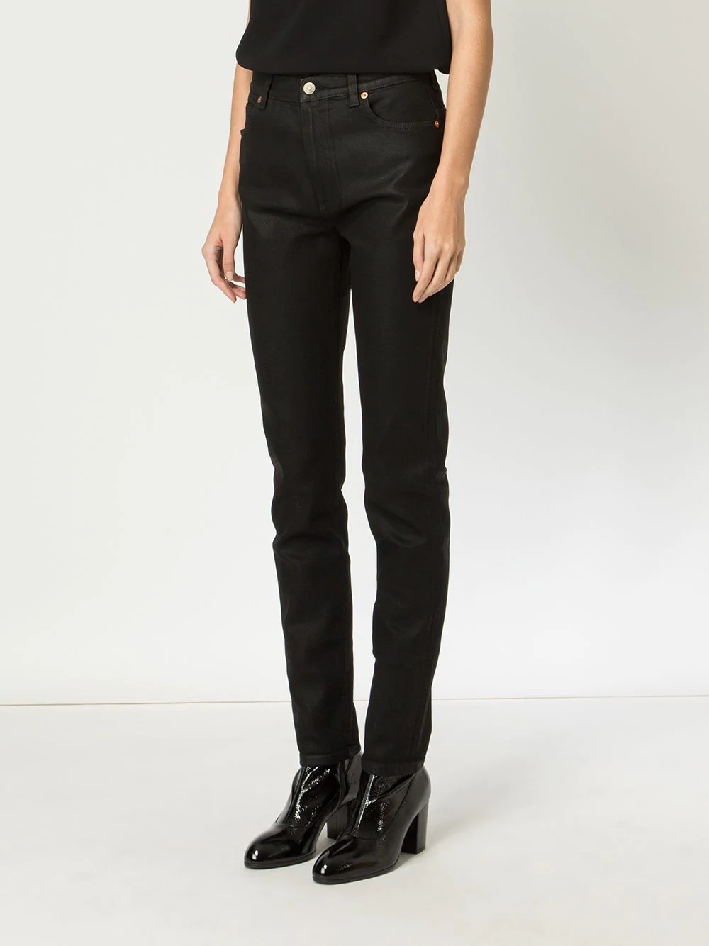 slim leather trousers - 3