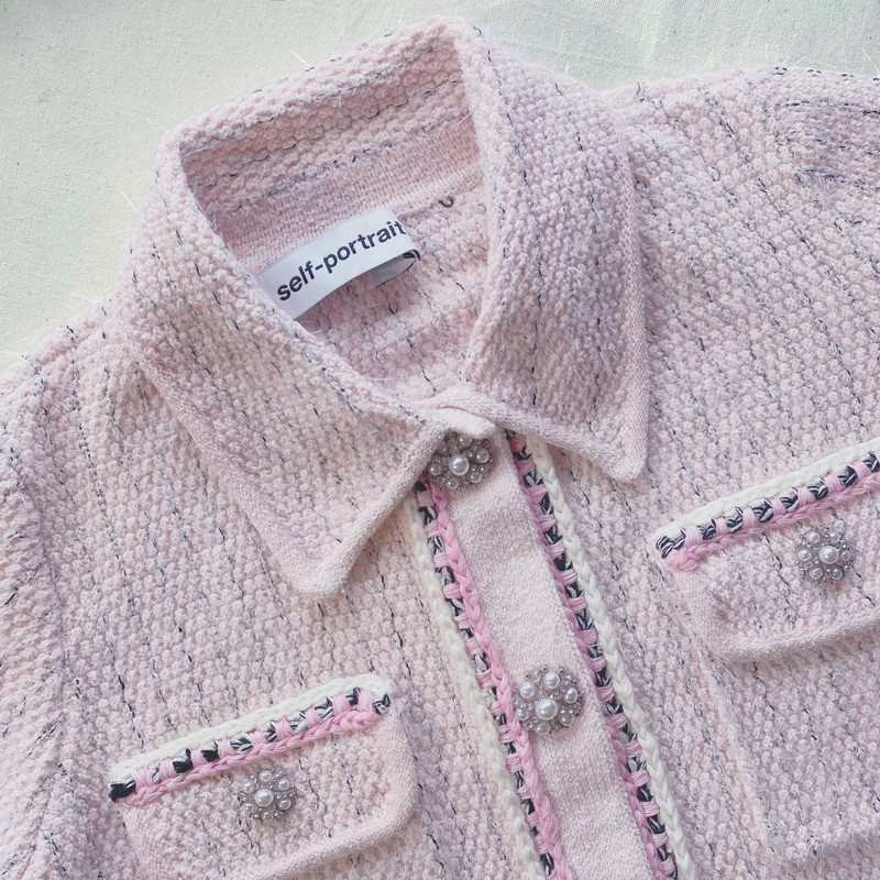 Pink Melange Knit Cardigan 4