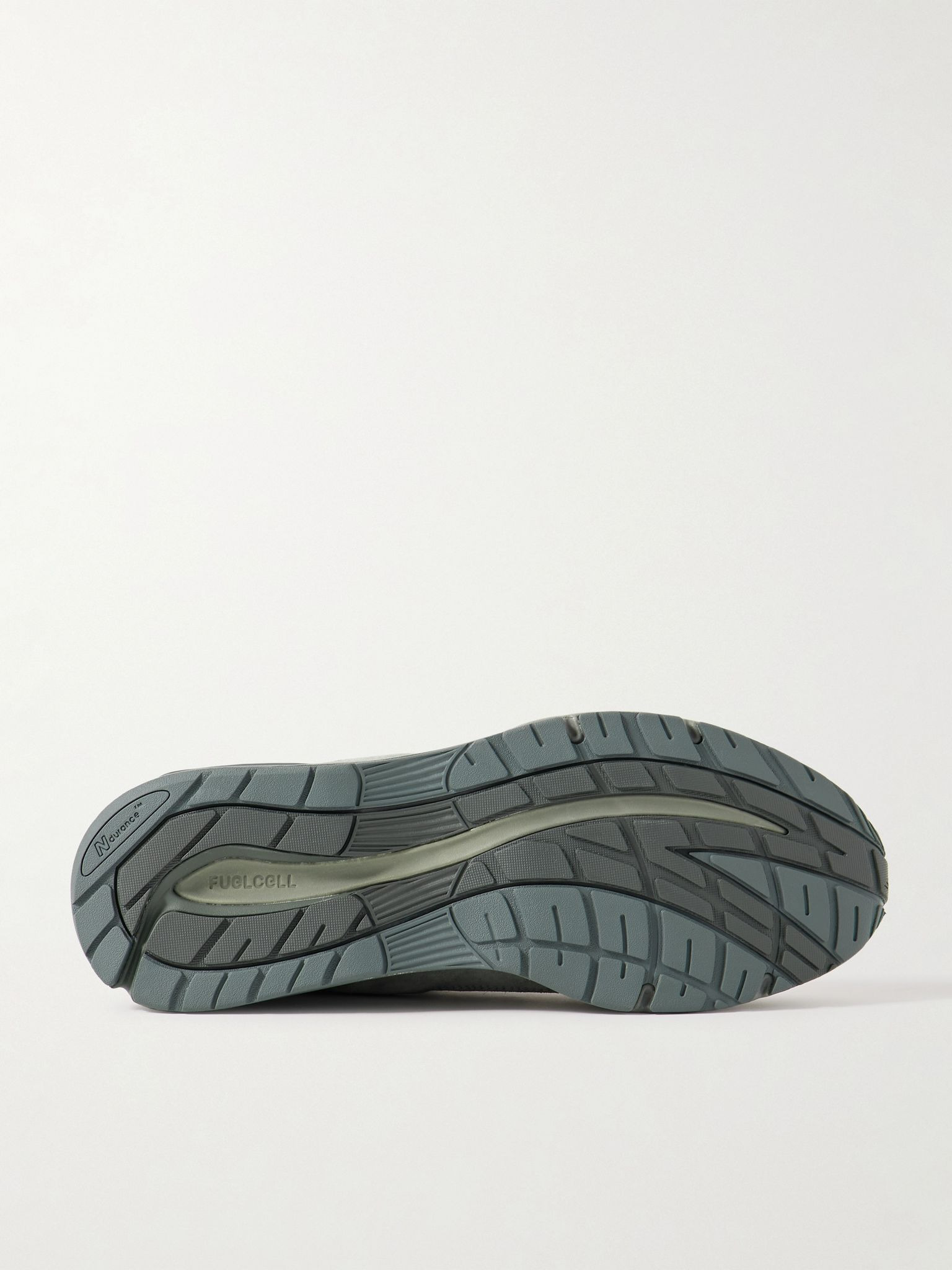 + thisisneverthat 991v2 Leather-Trimmed Suede and Mesh Sneakers Gray - 3