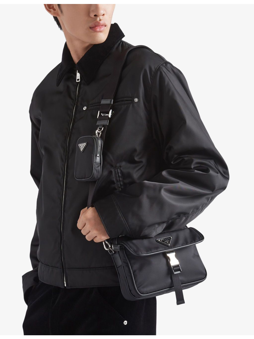 Re-Nylon leather and recycled-nylon shoulder bag - 2