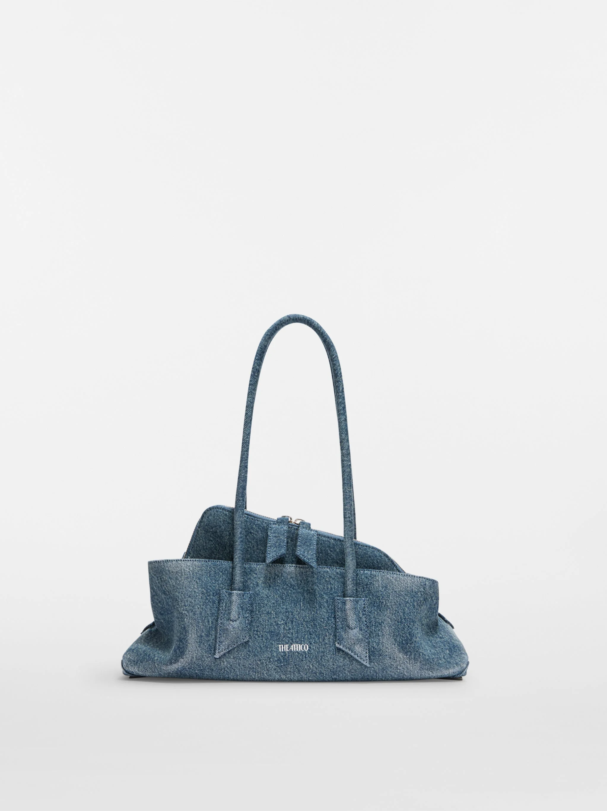 ''LA PASSEGGIATA SMALL'' WASHED DENIM TOP HANDLE - 1