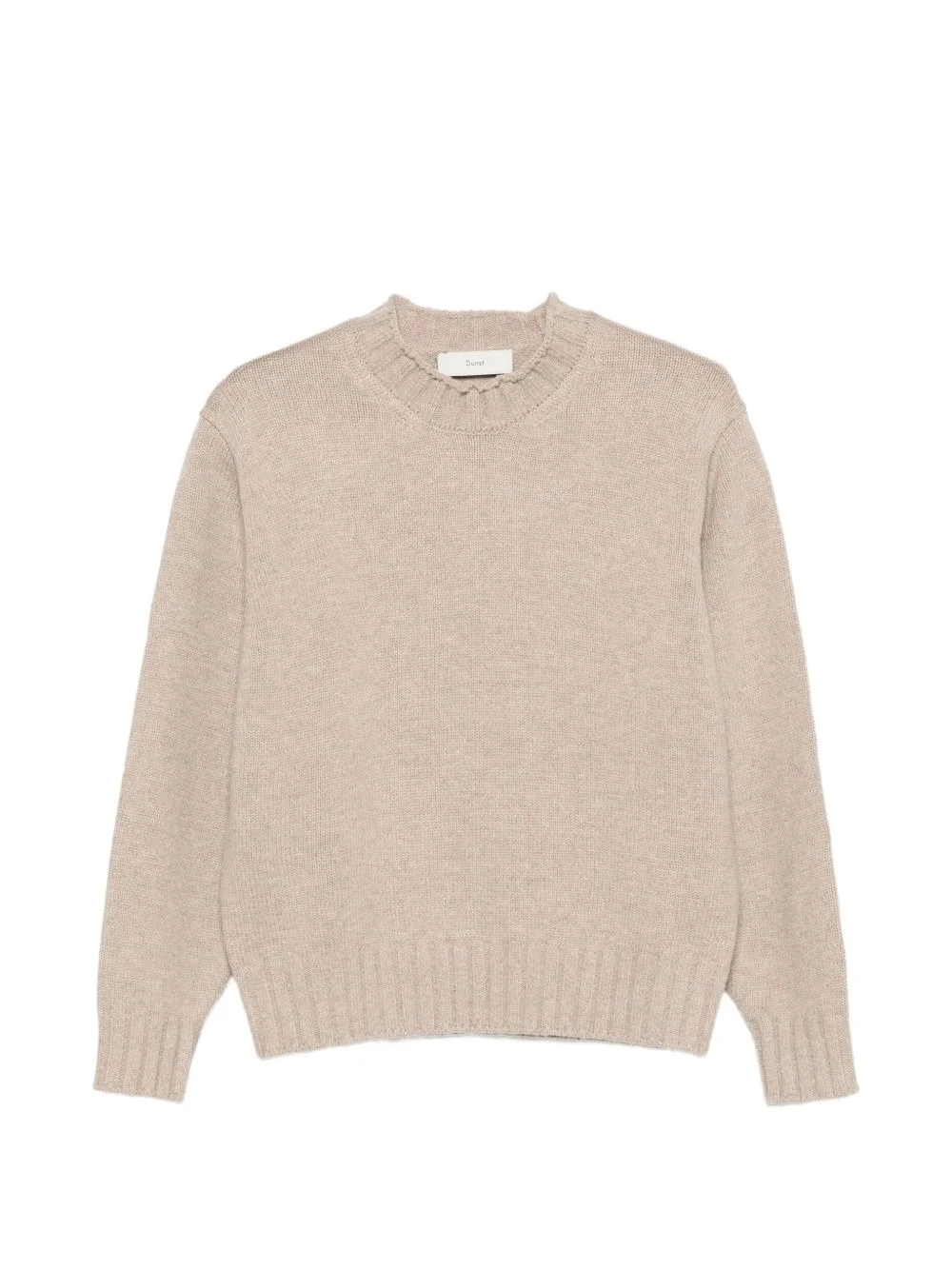 distressed-edge ribbed-trim sweater - 1