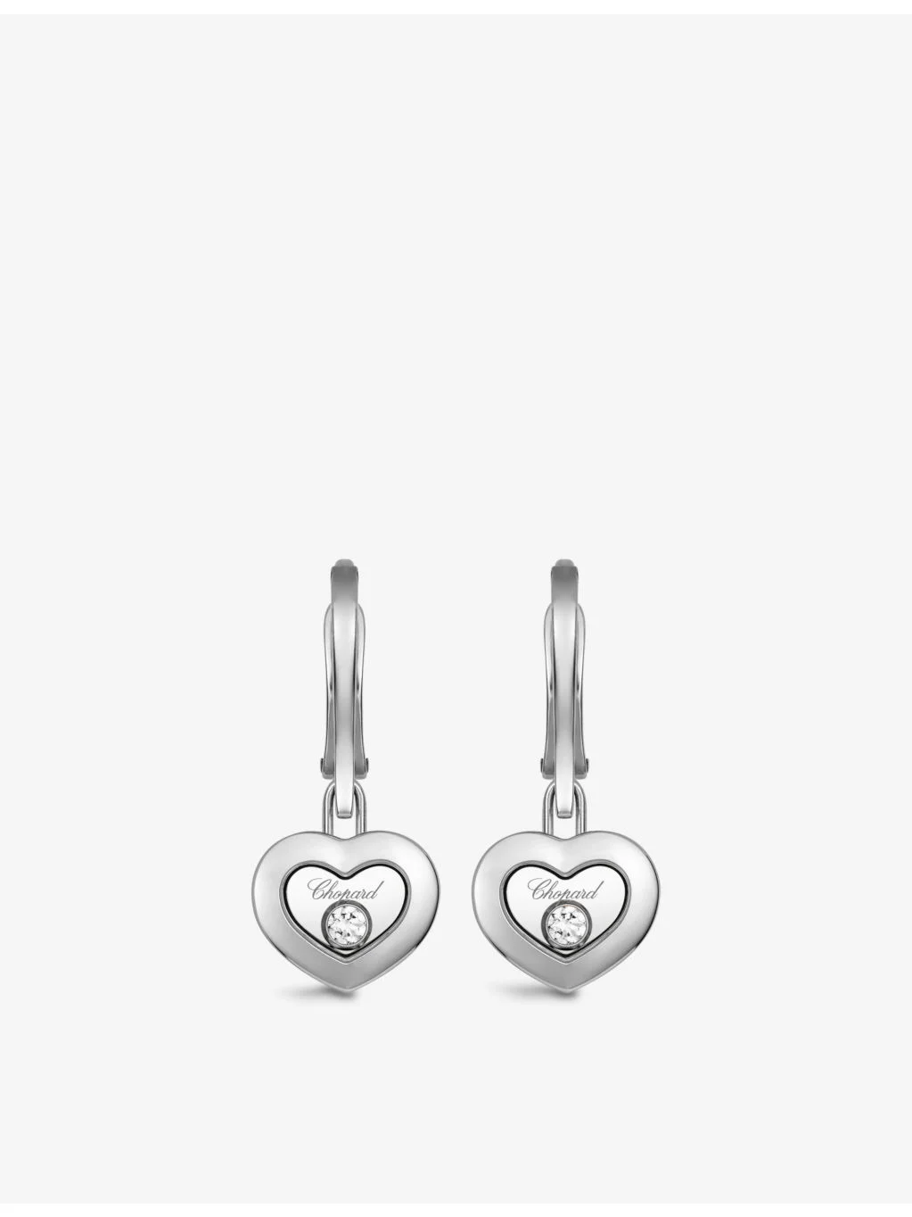 Happy Diamonds 18ct White-Gold and 0.10ct Brilliant-Cut Diamond Earrings - 1