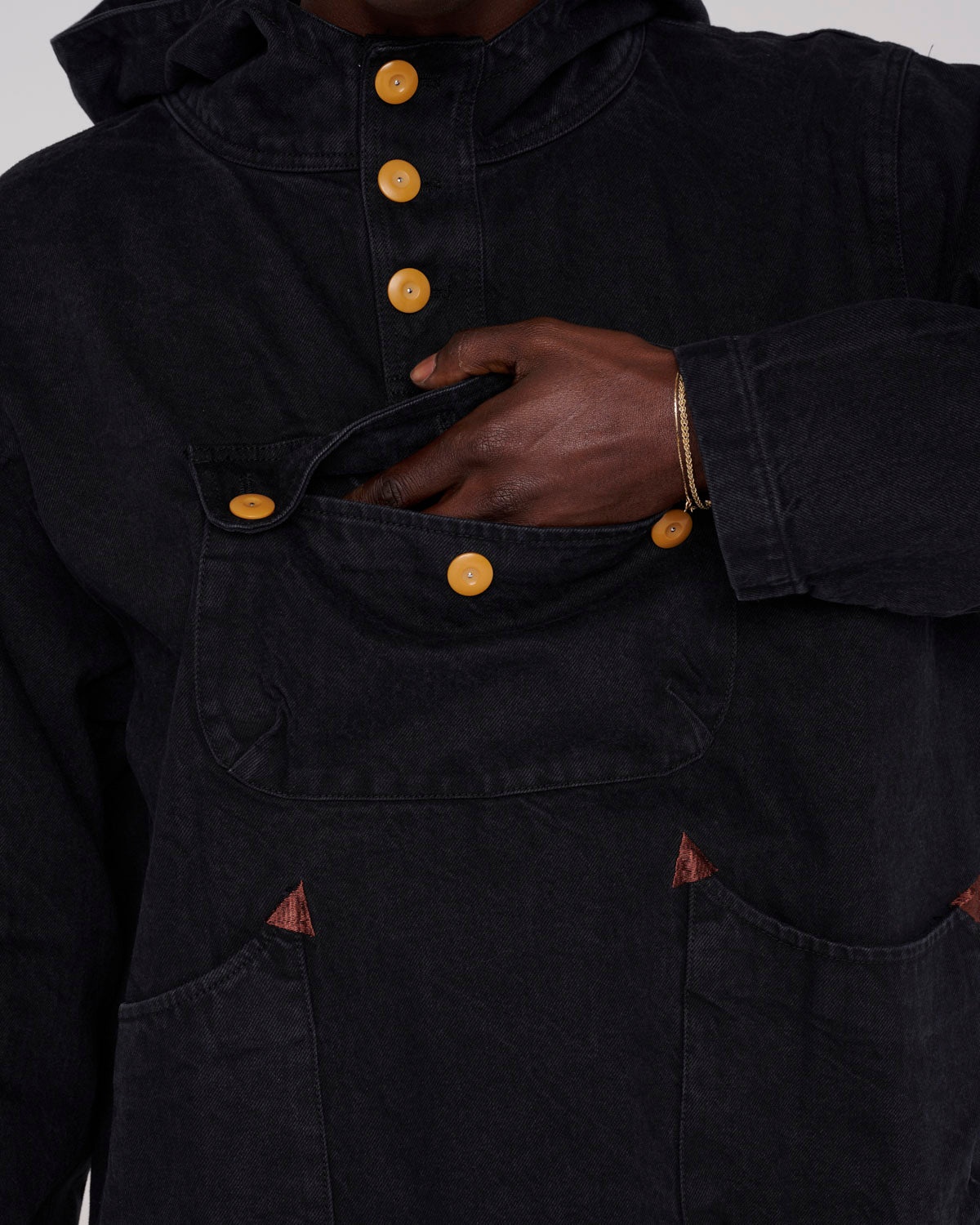 Denim Smock - Black - 7