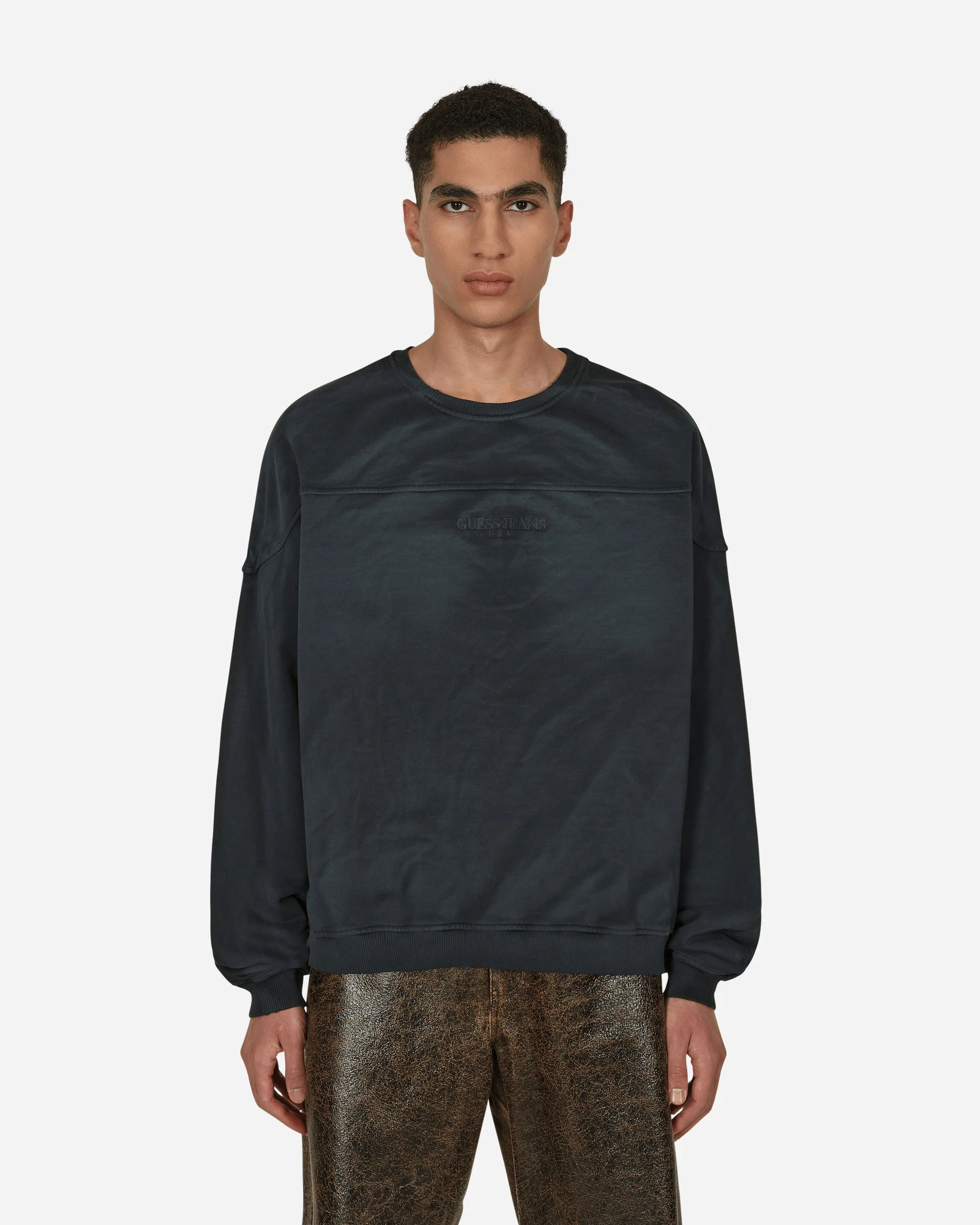 Classic Logo Crewneck Sweatshirt Black - 1