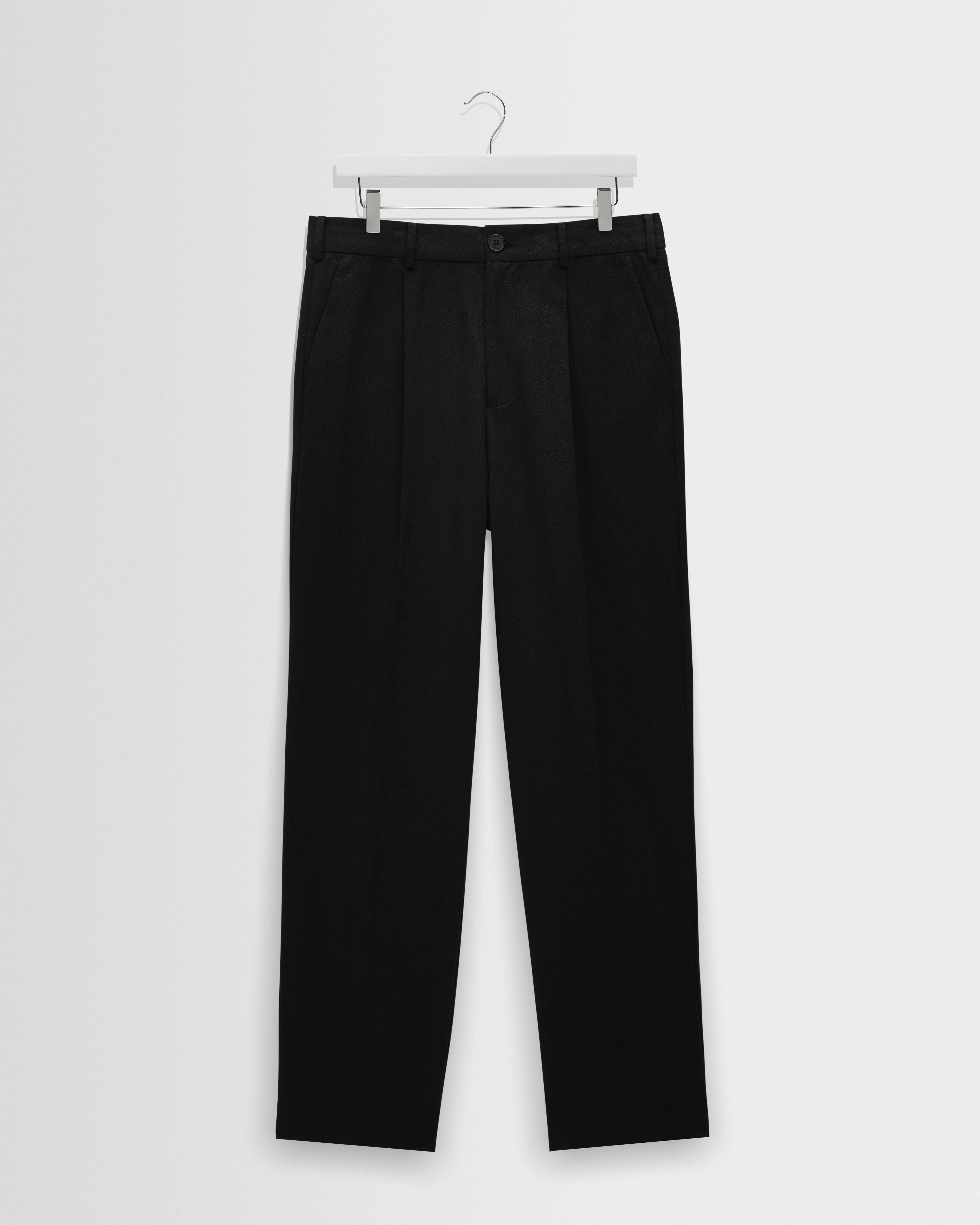 Aubyn - Black Cotton Tencel Twill Relaxed Fit Trousers - 1