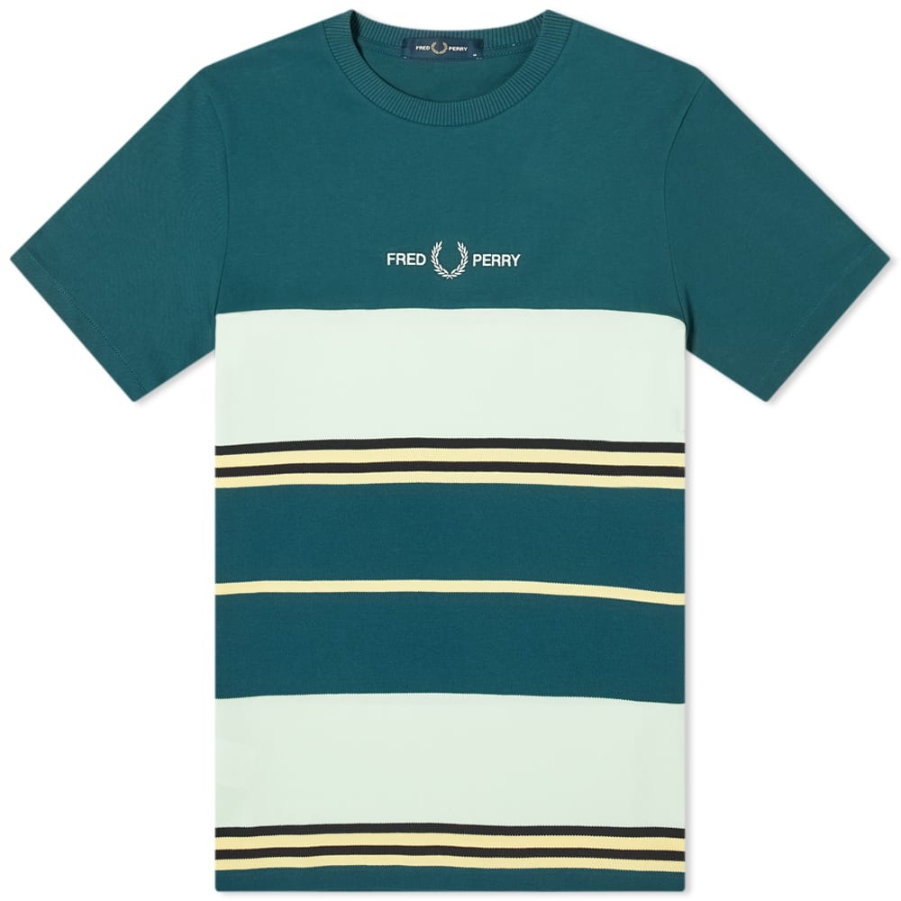 Fred Perry Striped Panel Tee - 1