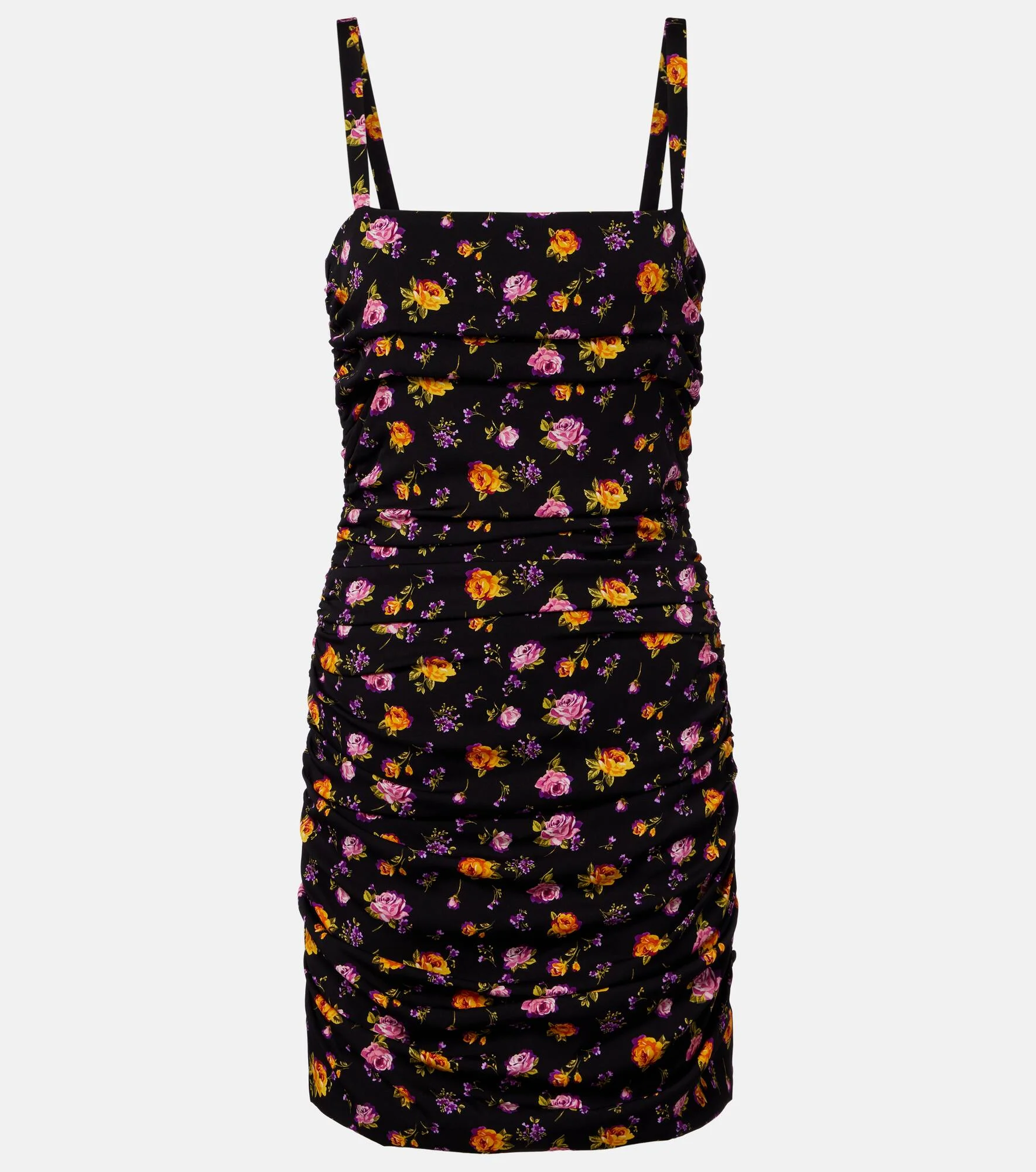 Floral silk-blend charmeuse minidress - 1