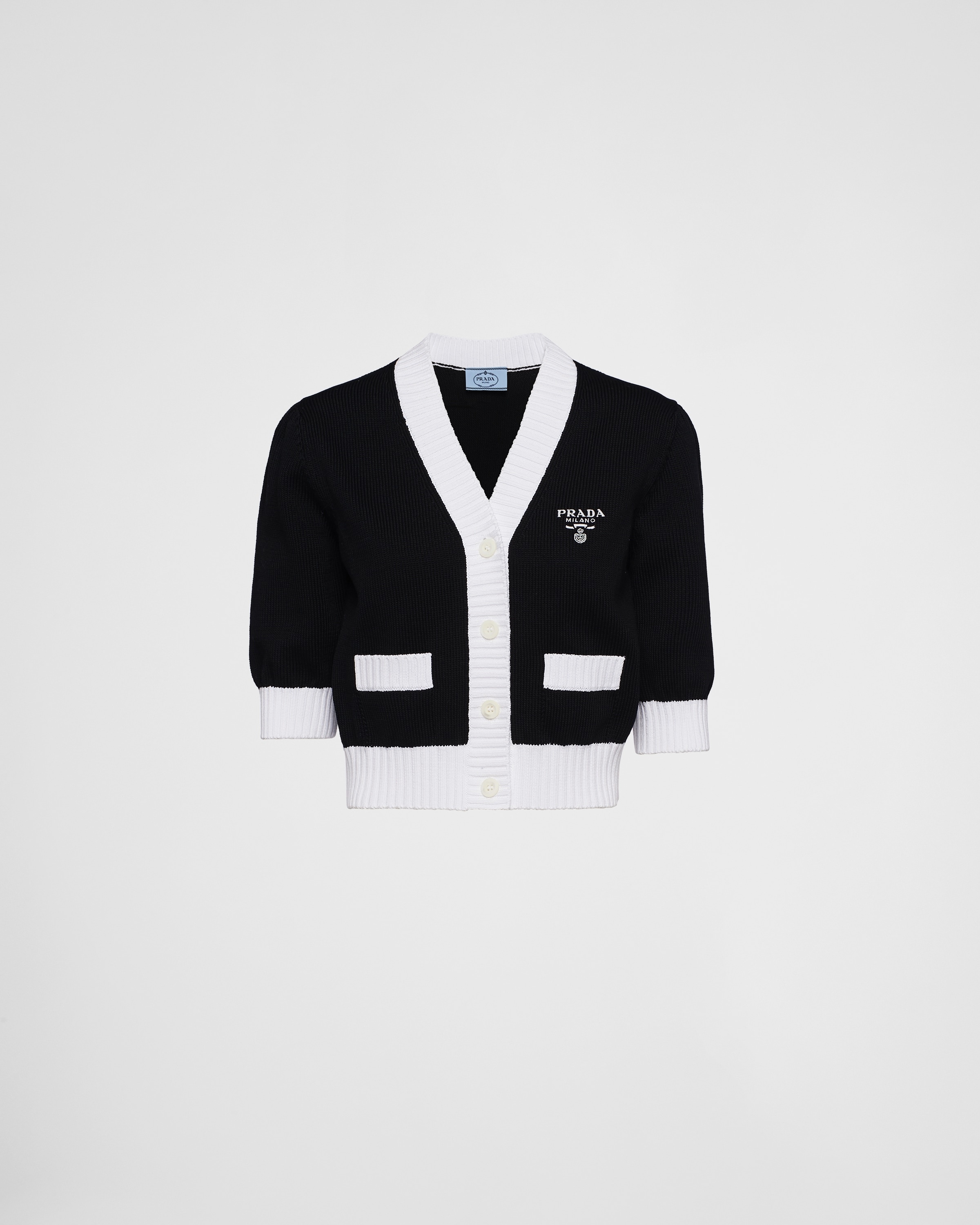 Cropped cotton cardigan - 1