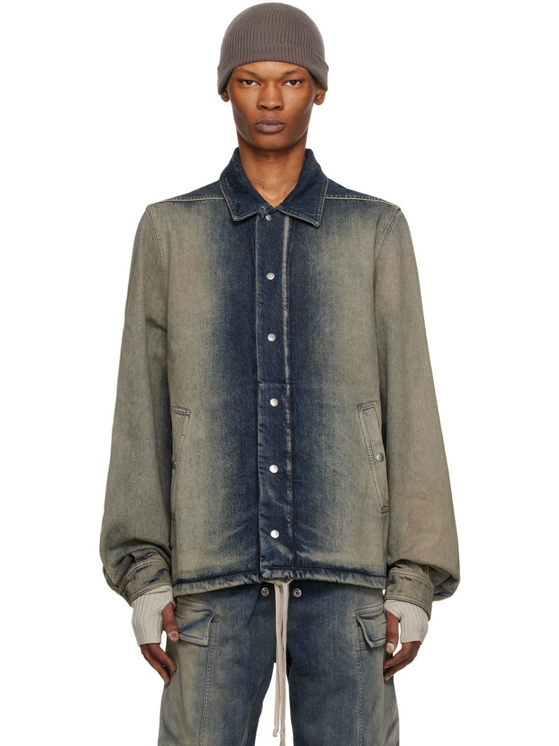 Gray & Off-White Press-Stud Denim Jacket - 1