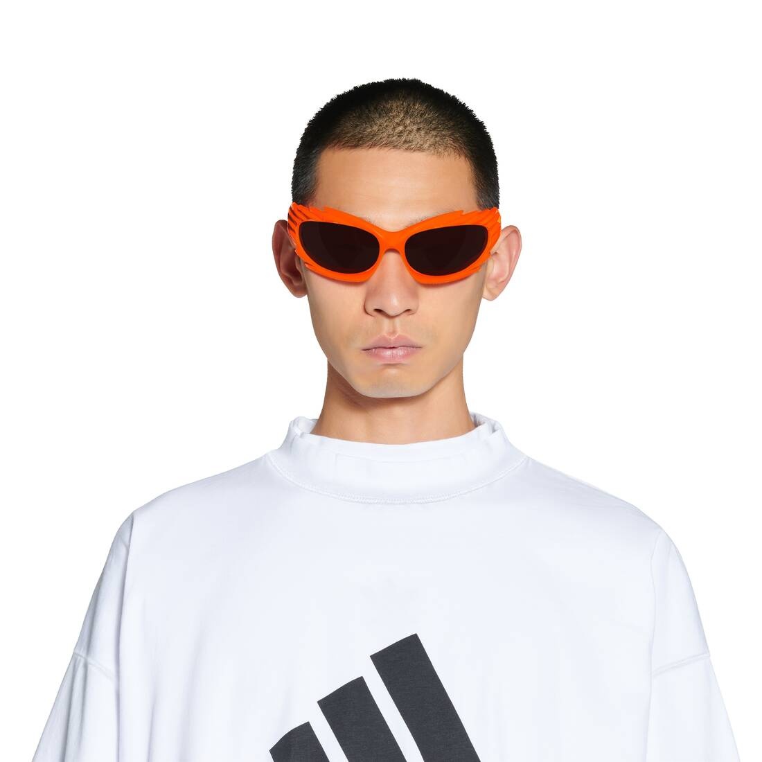 Spike Rectangle Sunglasses  in Fluo Orange - 5