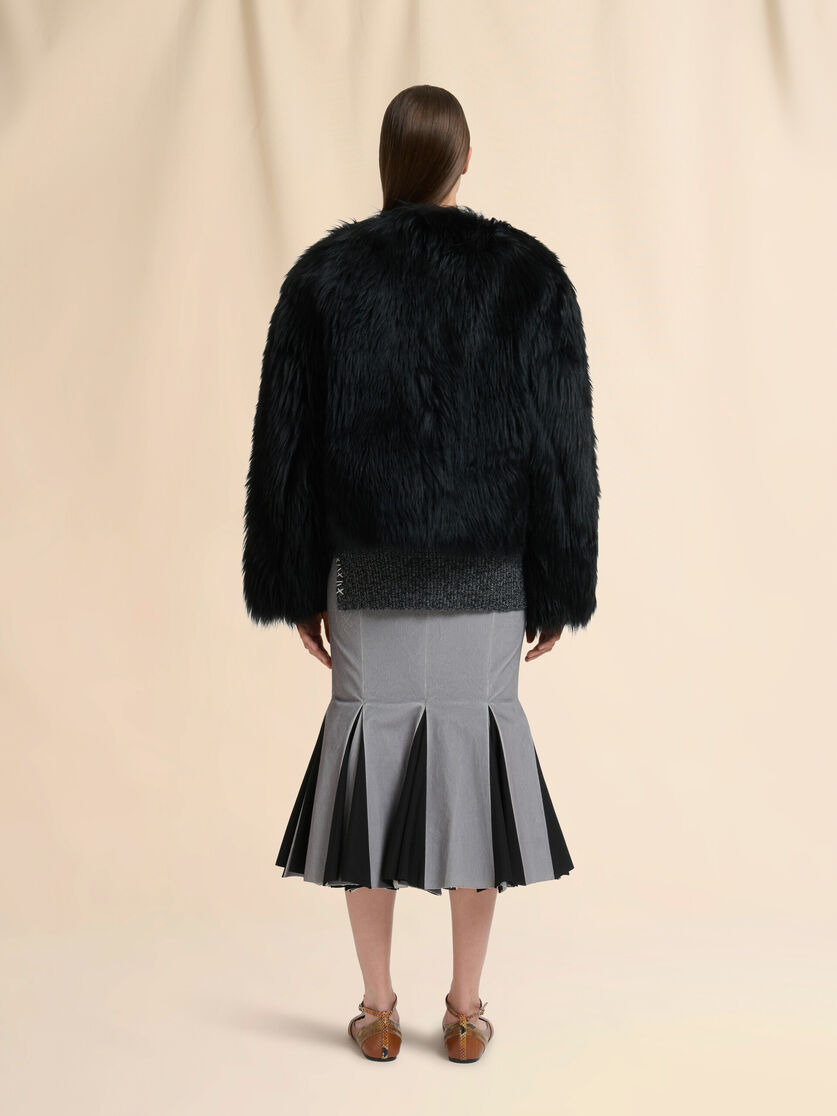 BLACK SHEARLING JACKET - 3