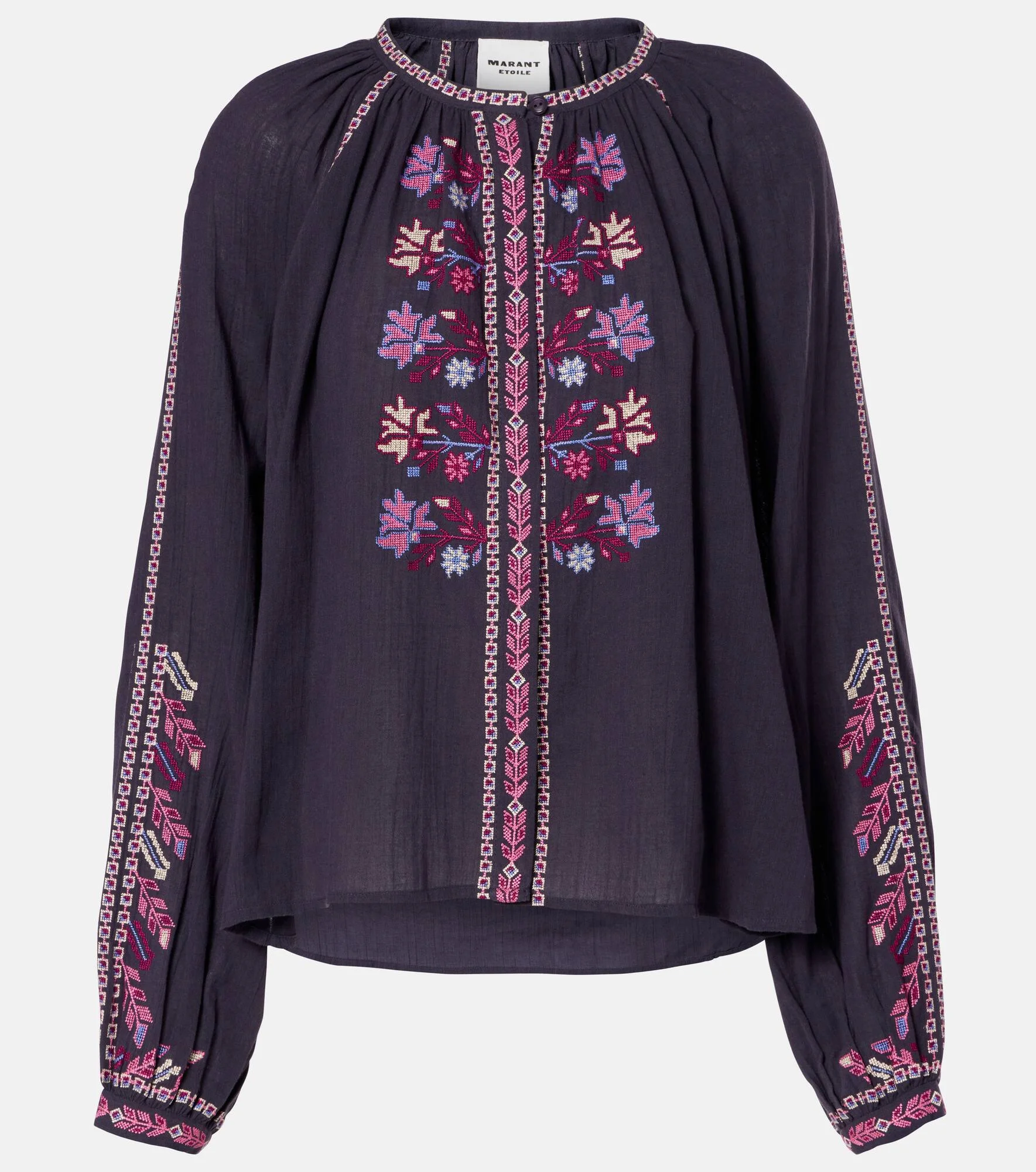 Lynne embroidered cotton blouse - 1