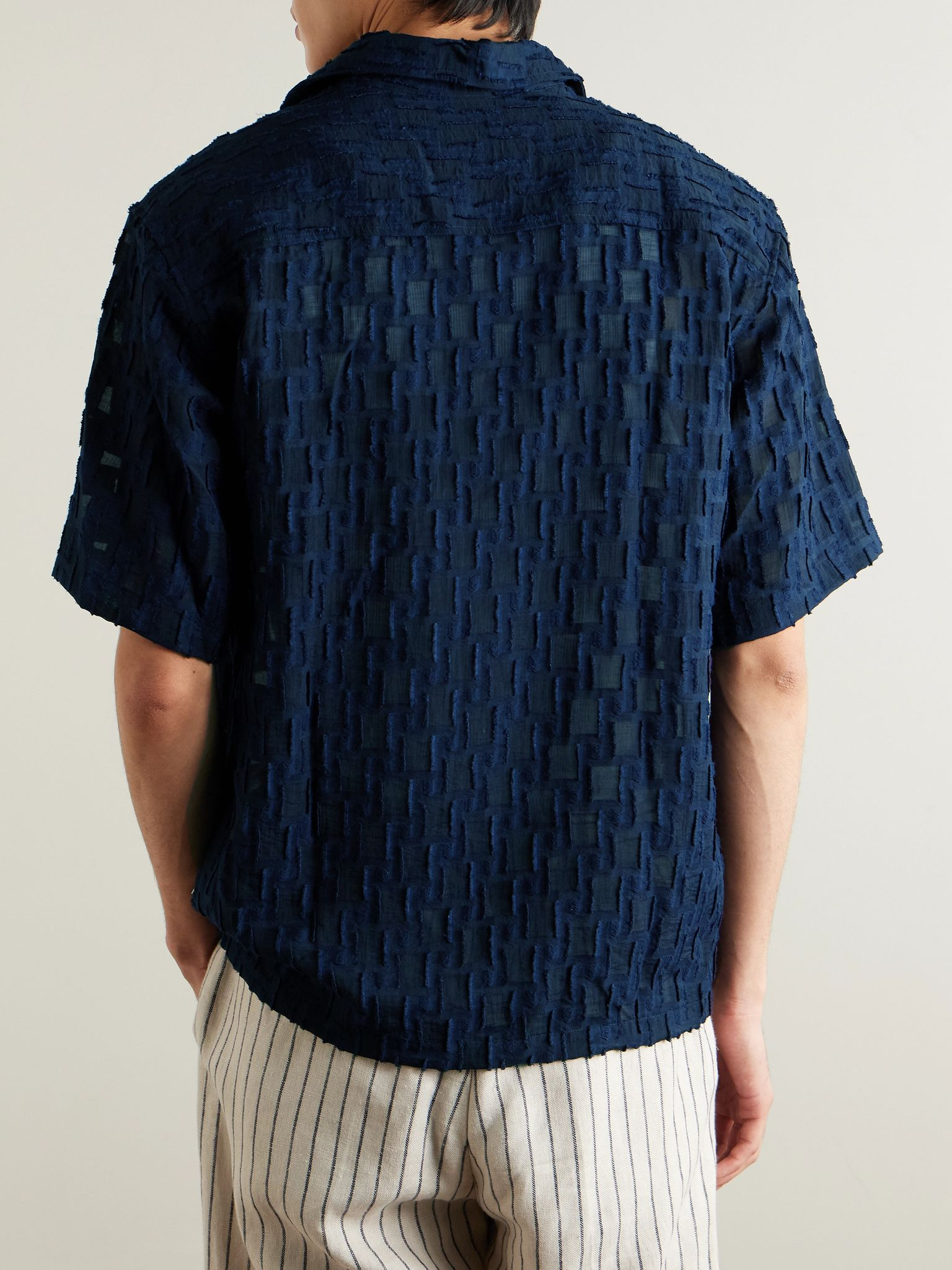 Freddy 5025 ECOVERO™-Blend Jacquard Shirt Navy - 3