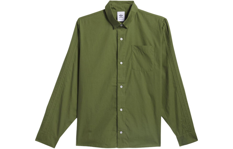 adidas adidas Originals Shmoofoil Button Up Asia Sizing 'Green White' IU0081 outlook