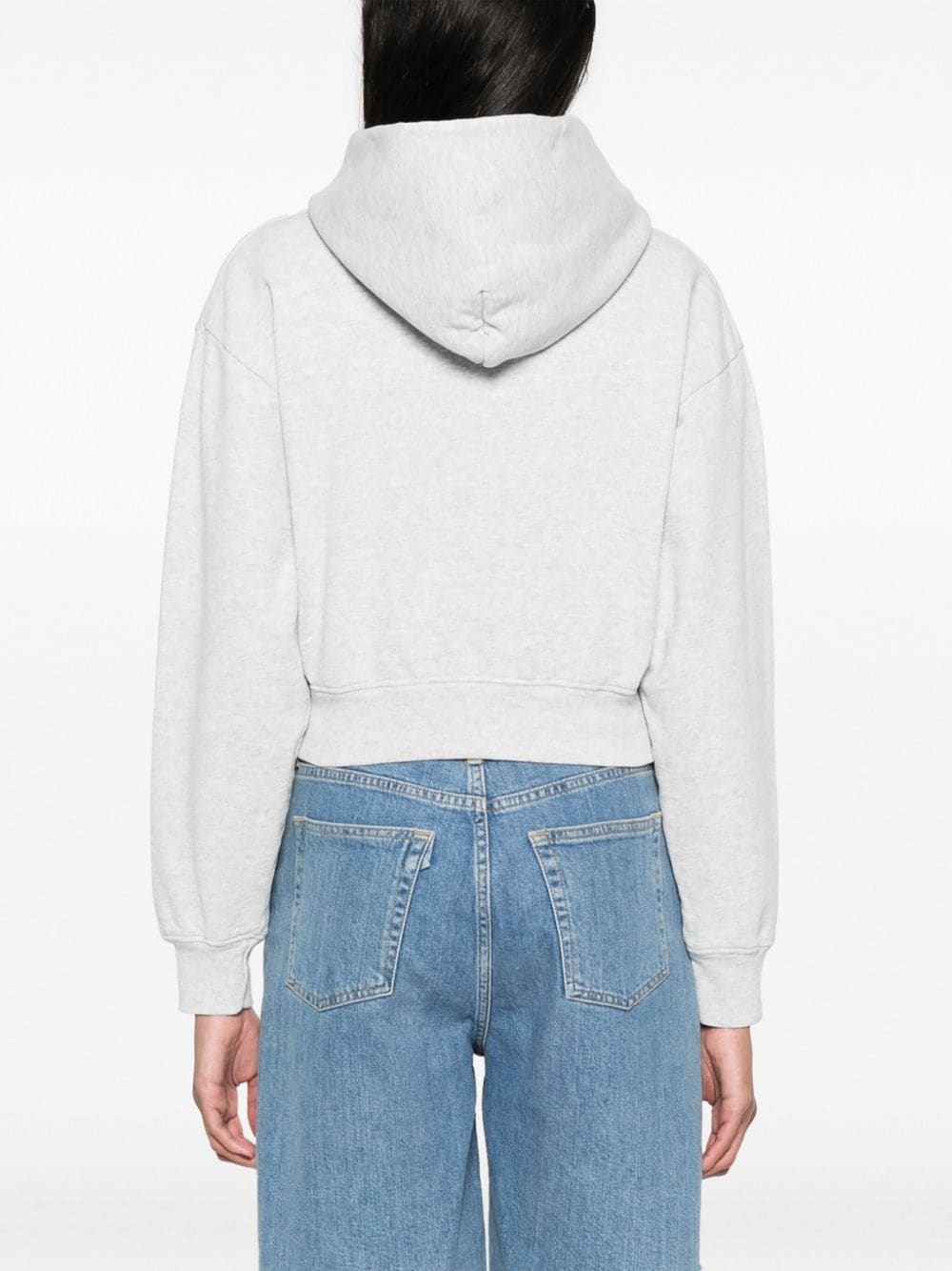 slogan-print mÃ©lange-effect hoodie - 4