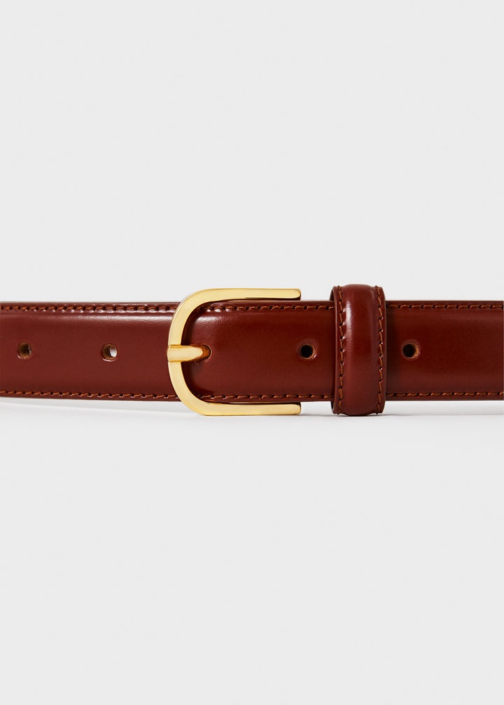 Totême Slim trouser leather belt cognac | REVERSIBLE
