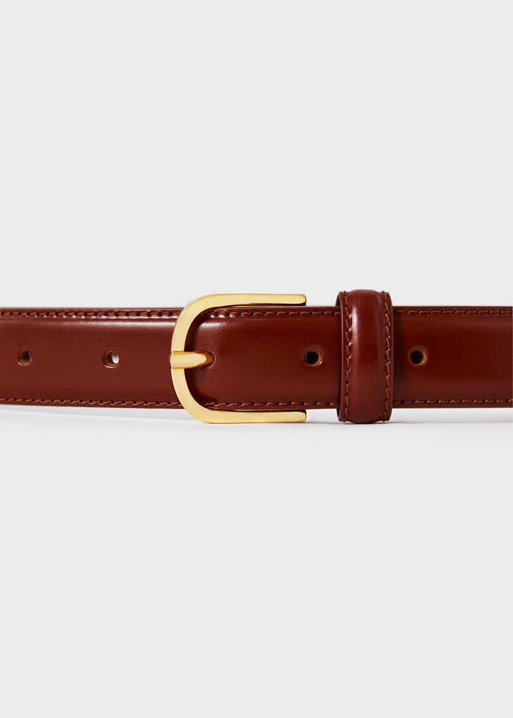 Slim trouser leather belt black