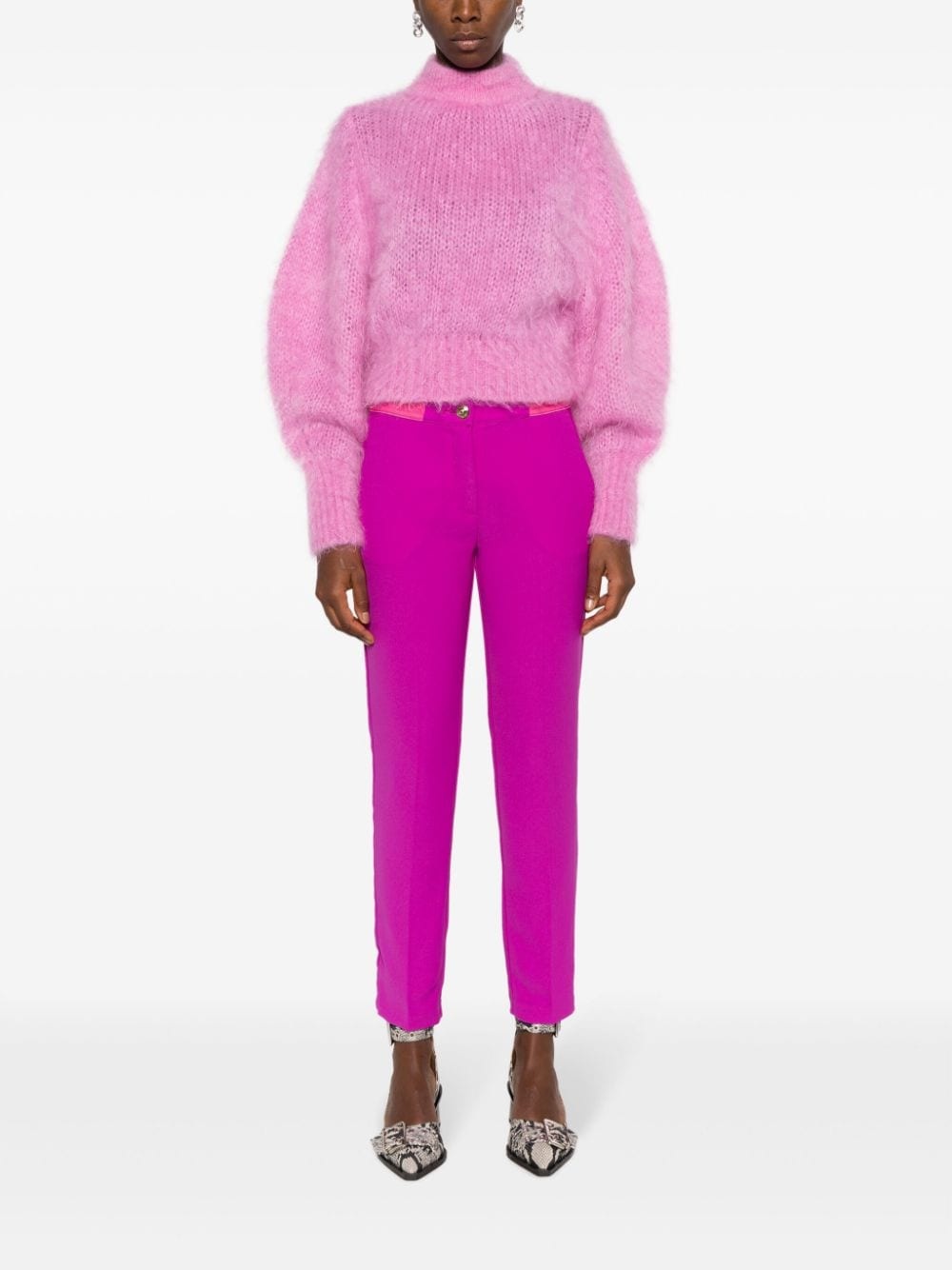 logo-waistband slim trousers - 2