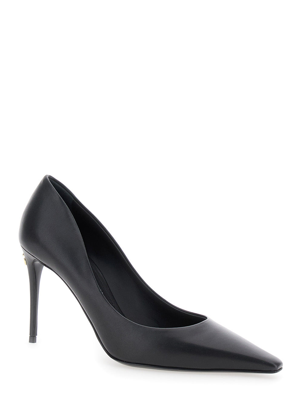 Dolce & Gabbana Women Black Pointed Pumps With Dg Detail In Leather Woman - 2